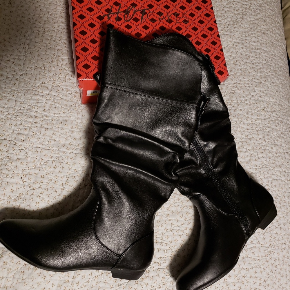 Knee high black boots